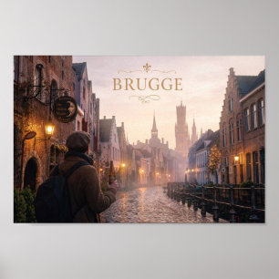 Affiche de la rue de la brasserie de Bruges calme