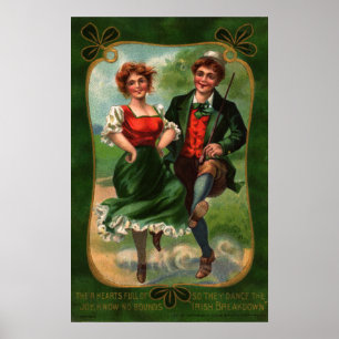 Affiche de la Saint-Patrick à cœurs pleins de joie