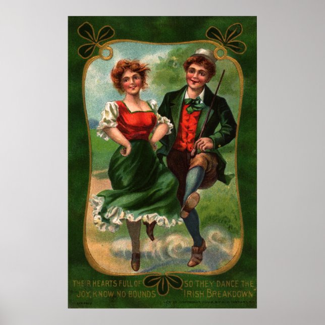Affiche de la Saint-Patrick à cœurs pleins de joie (Devant)