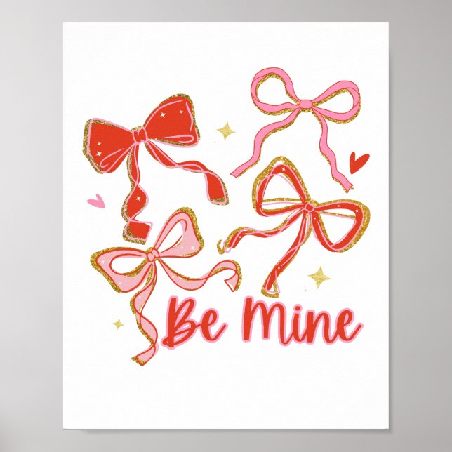 Affiche de la Saint-Valentin Bow Coquette • Be Min (Devant)