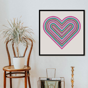 Affiche de la Saint-Valentin Cœur Arc-en-Ciel - Vi