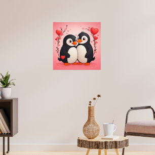 Affiche de la Saint-Valentin sur l'amour des manch