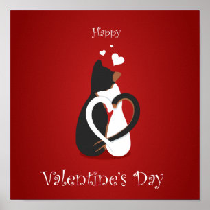 Affiche de la Saint-Valentin sur le thème de la co