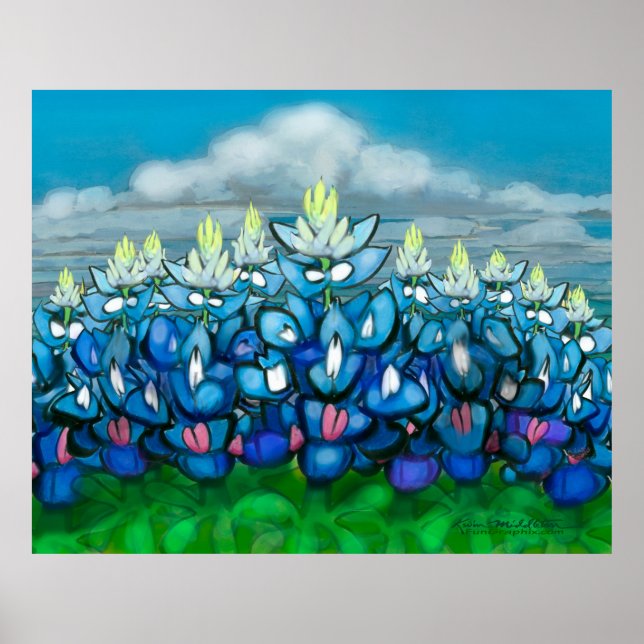 Affiche de la scène de pays Bluebonnet (Devant)