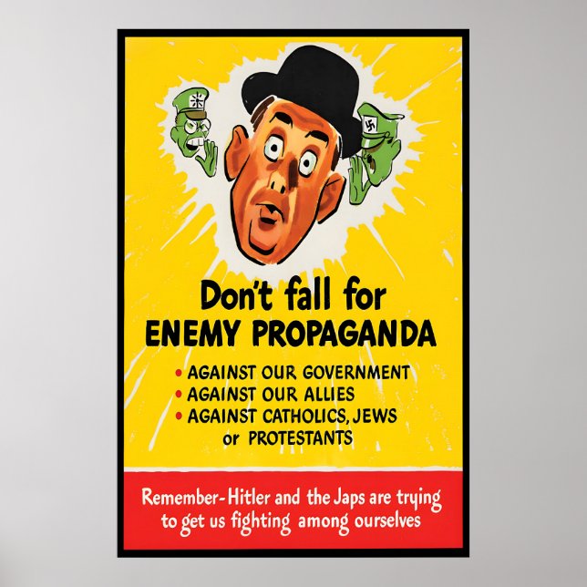Affiche de la Seconde Guerre mondiale USA Ne tombe (Devant)