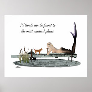 Affiche de la sirène sur le quai des bateaux