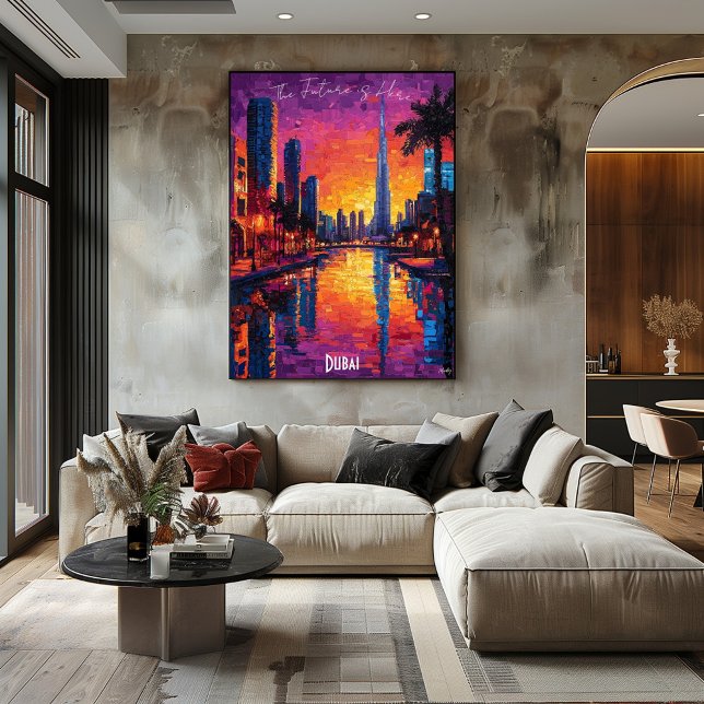 Affiche de la skyline de Dubaï – Art mural futuris (Créateur téléchargé)
