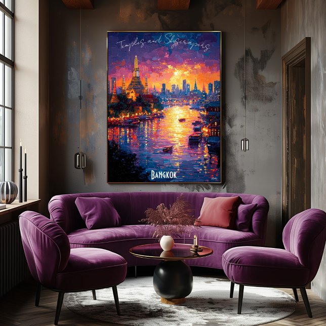 Affiche de la skyline de la ville de Bangkok - Art (Créateur téléchargé)