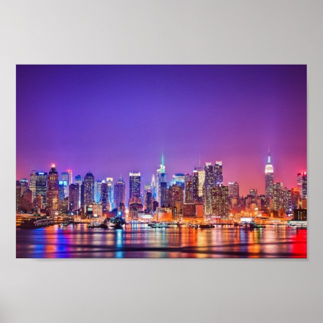 Affiche de la skyline de New York (Couleur) (Devant)