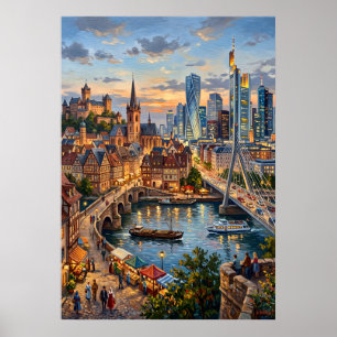 Affiche de la skyline moderne de River City