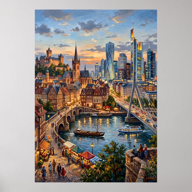 Affiche de la skyline moderne de River City (Devant)