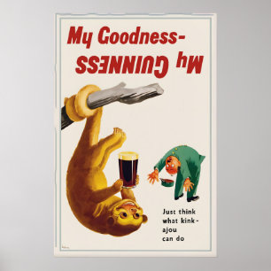 Affiche de la Sloth Guinness  John Gilroy Vintage