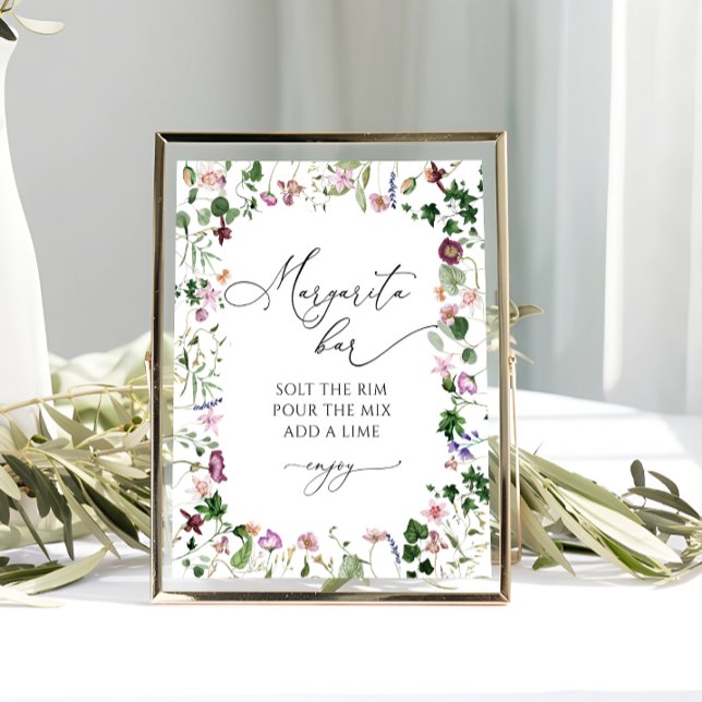 Affiche de la soirée de mariage floral bar Margari (Créateur téléchargé)