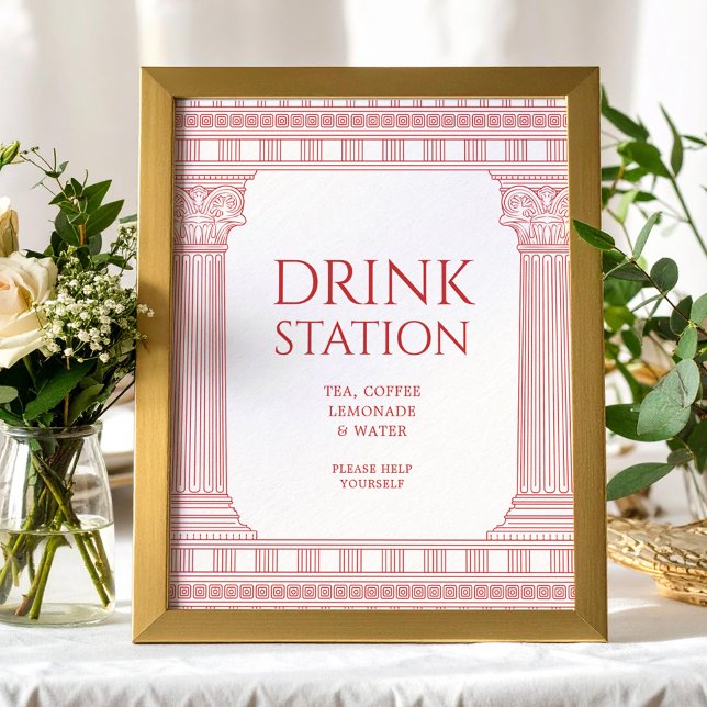 Affiche de la station de boissons pour la fête des (Créateur téléchargé)