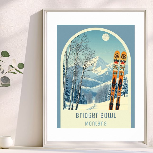Affiche de la station de ski Bridger Bowl Montana (Créateur téléchargé)
