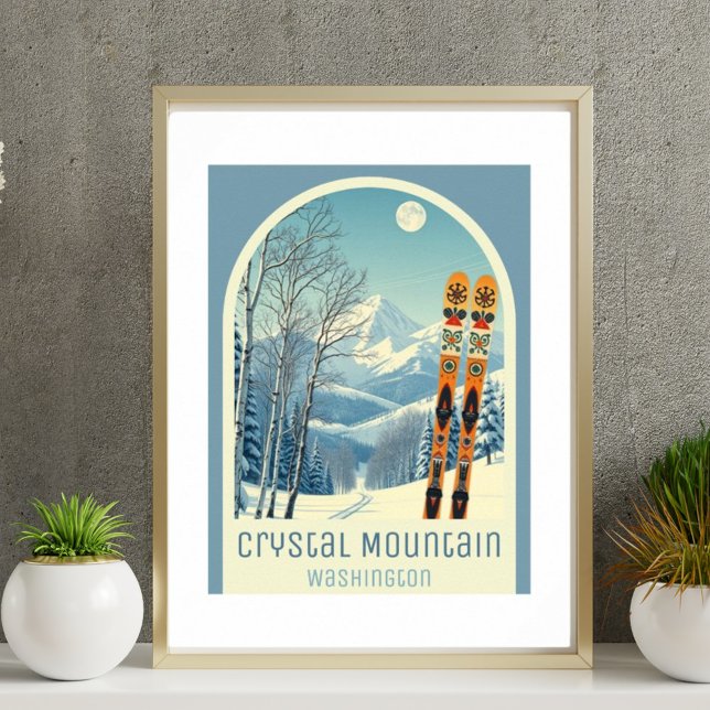 Affiche de la station de ski Crystal Mountain Wash (Créateur téléchargé)