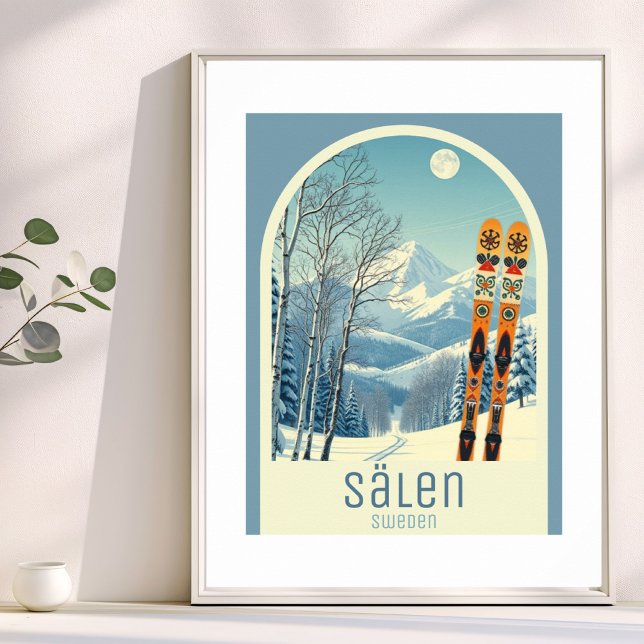 Affiche de la station de ski de Sälen en Suède (Créateur téléchargé)