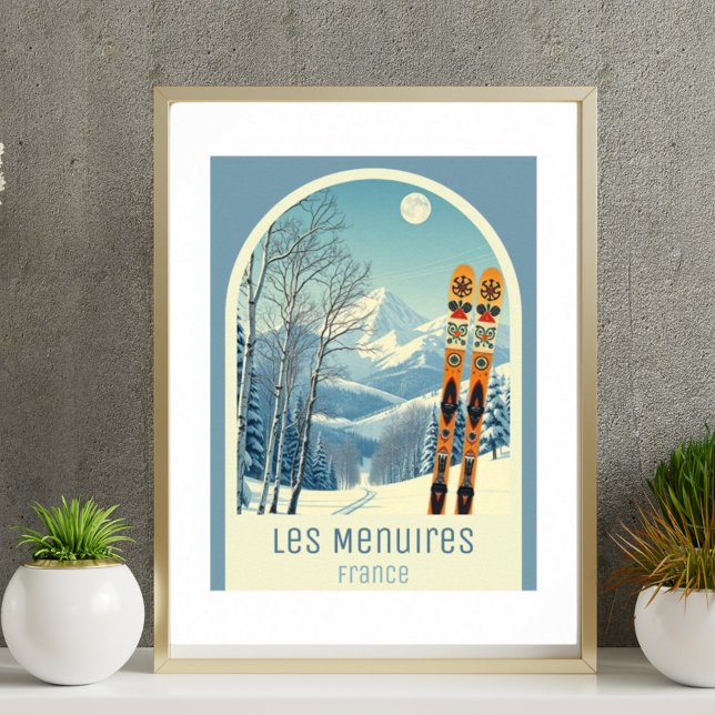 Affiche de la station de ski Les Menuires (Créateur téléchargé)
