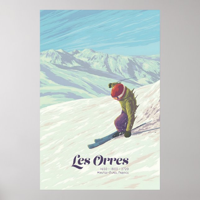 Affiche de la station de ski Les Orres France (Devant)