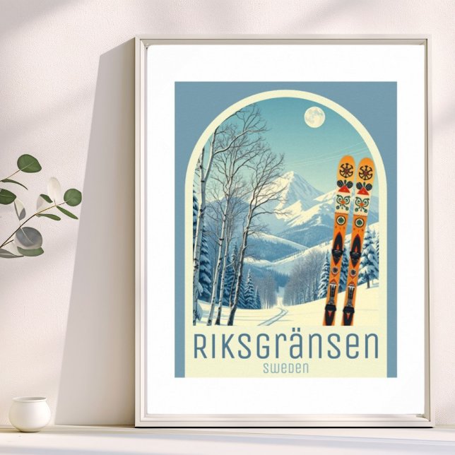 Affiche de la station de ski Riksgränsen Suède (Créateur téléchargé)