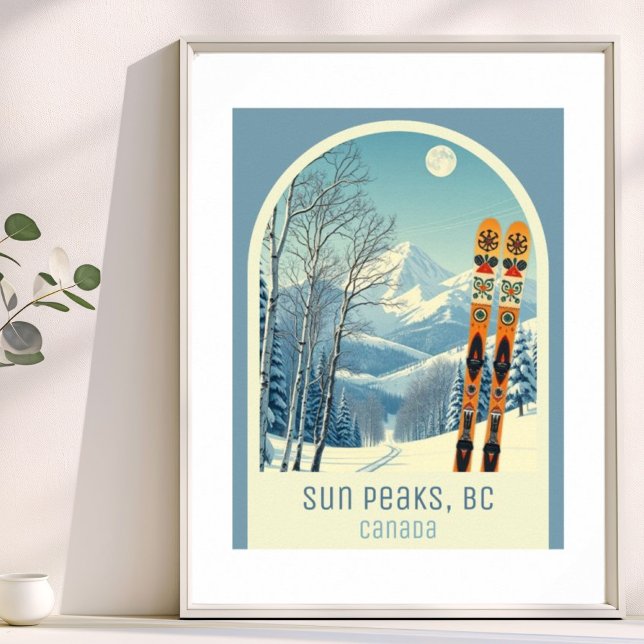 Affiche de la station de ski Sun Peaks BC Canada (Créateur téléchargé)