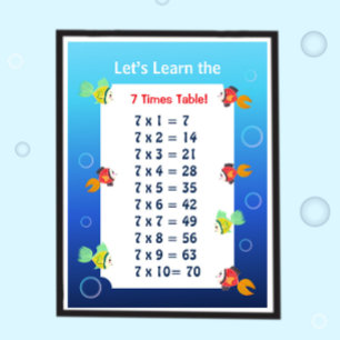 Affiche de la table de 7 pour les enfants   Mathém