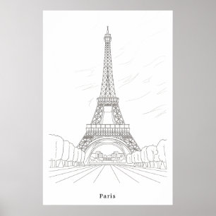 Affiche de la Tour Eiffel vintage Paris France