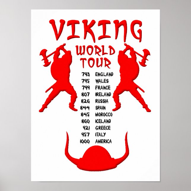 Affiche de la tournée mondiale des Vikings (Devant)