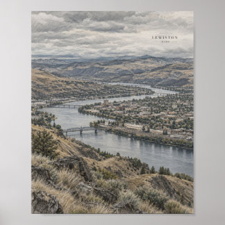 Affiche de la vallée de la rivière de Lewiston Ida