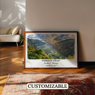 Affiche de la vallée de Yosemite Californie, Aquar