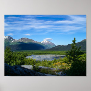 Affiche de la vallée du glacier de la sortie de l'