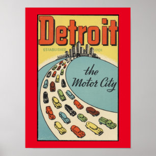 Affiche de la ville automobile de Détroit affiches