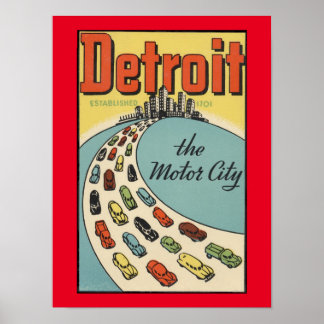 Affiche de la ville automobile de Détroit affiches