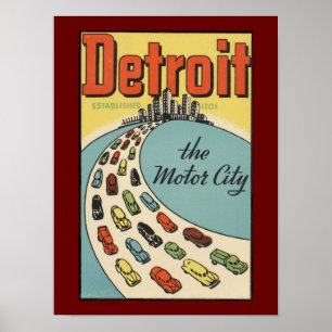 Affiche de la ville automobile de Détroit affiches