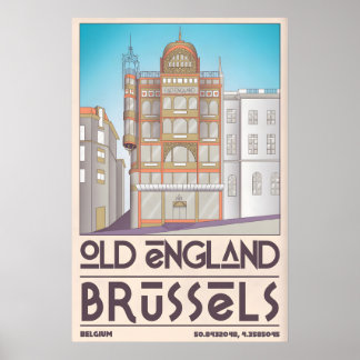 Affiche de la ville de Bruxelles Streetscape styli
