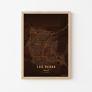 Affiche de la ville de Las Vegas, impression, cart