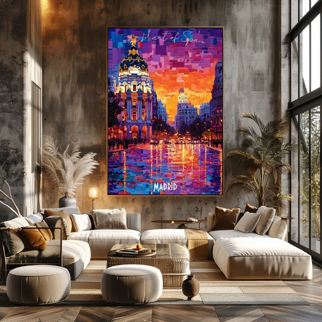Affiche de la ville de Madrid – Art espagnol emblé (Créateur téléchargé)