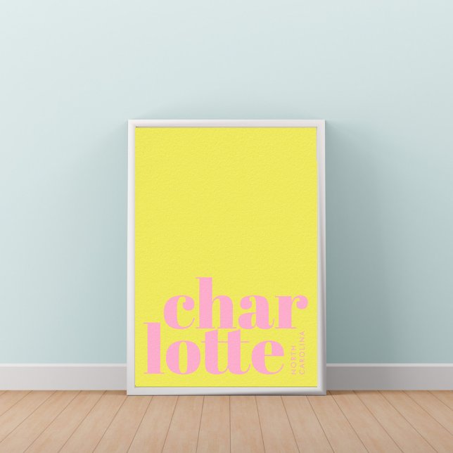 Affiche de la ville moderne de Charlotte Caroline  (Créateur téléchargé)