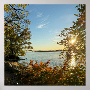 Affiche de la vue d'automne du pont