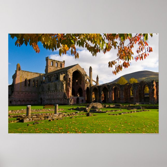 Affiche de l'abbaye de Melrose, Écosse (Devant)