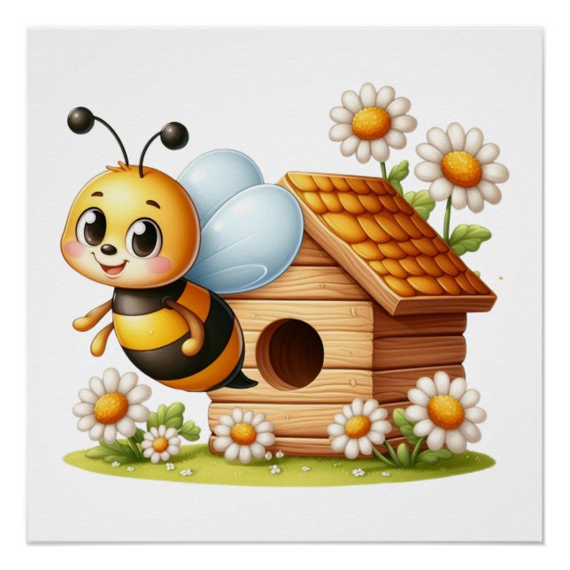 Affiche de l'abeille mignonne (Devant)