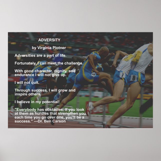 Affiche de l'adversité avec une citation du Dr Ben (Devant)