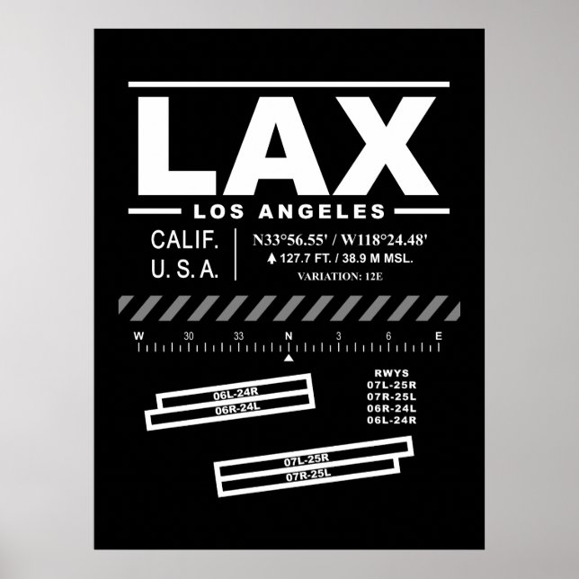 Affiche de l'aéroport international de Los Angeles (Devant)