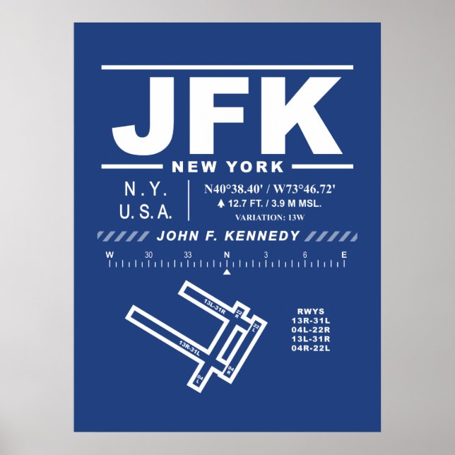 Affiche de l'aéroport international John F. Kenned (Devant)