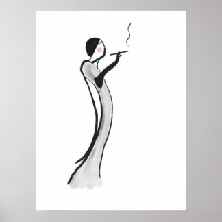 Affiche de l'âge de la dame de jazz chic Imprimer