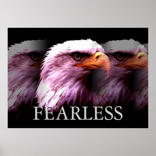 Affiche de l'aigle américain motivant sans peur (Devant)