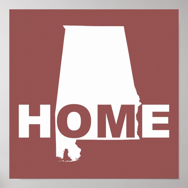 Affiche de l'Alabama, maison loin du panneau de l' (Devant)