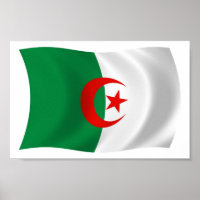 Affiche de l'Algérie avec drapeau à imprimer