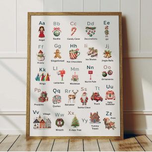 Affiche de l'alphabet de Noël ABC décoration de ch