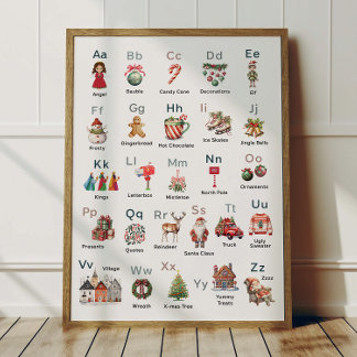 Affiche de l'alphabet de Noël ABC décoration de ch